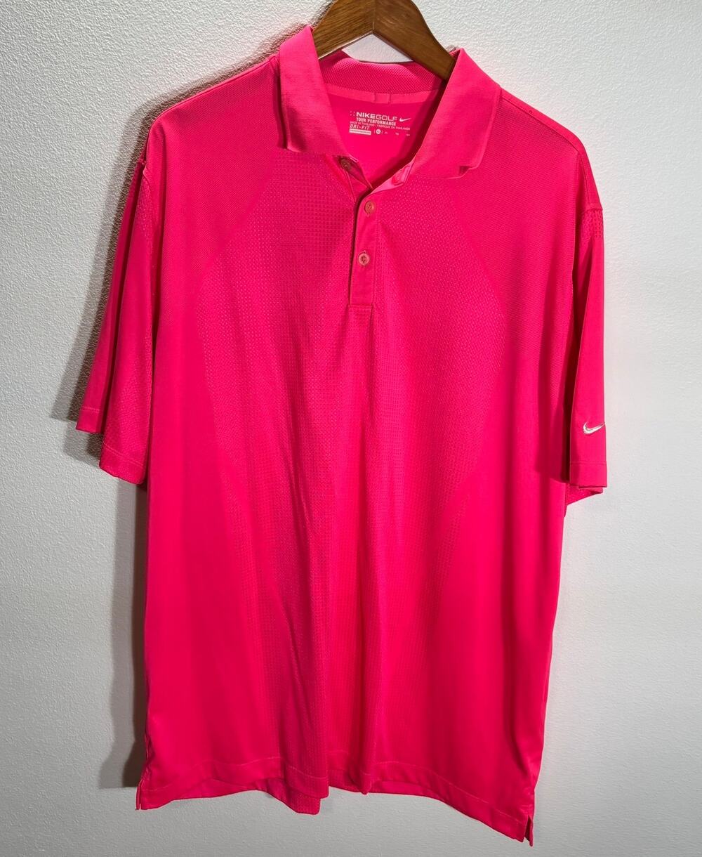 Nike Golf Tour Dri-FIT Polo XL Bright Pink Performance Athletic Shirt